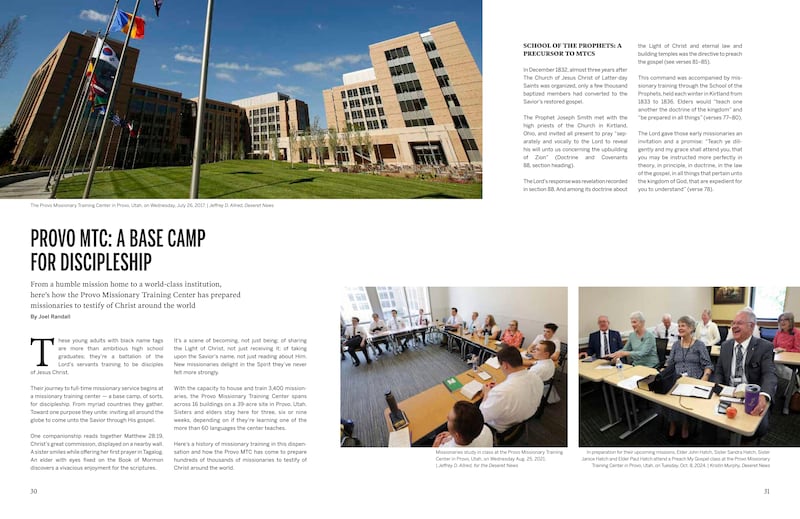 Pages 30-31 of the Missionary Work in The Church of Jesus Christ of Latter-day Saints magazine published in September 2026 includes an article about the history of the Provo Missionary Training Center.