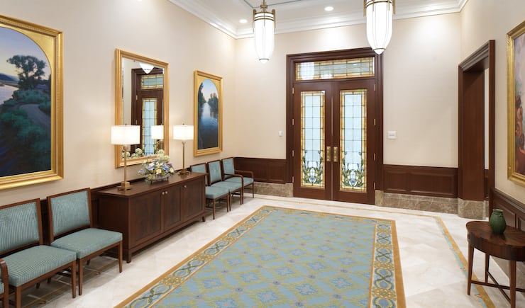 A hallway inside the Montpelier Idaho Temple.