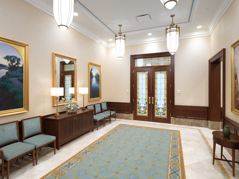 A hallway inside the Montpelier Idaho Temple.