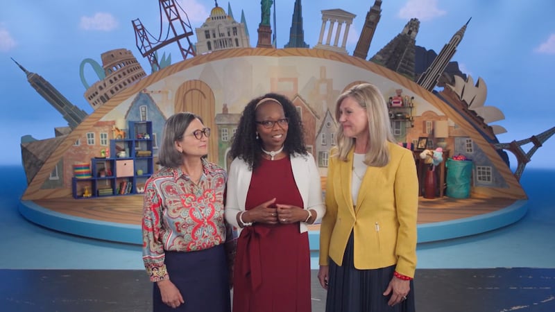 President Rosemary K. Chibota, Sister Nina M. Garfield and and Sister Theresa A. Collins speak together during the September 2026 Friend to Friend.