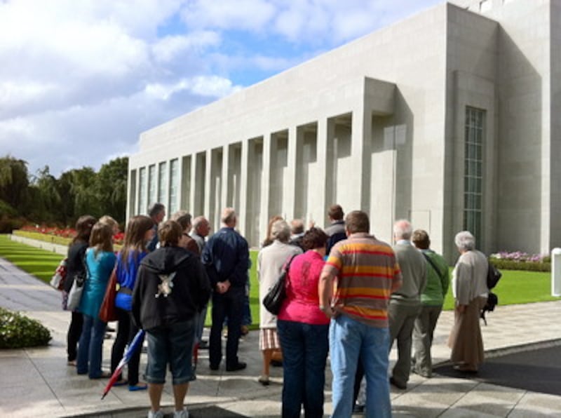 As part of Heritage Open Days, visitors tour the grounds of the Preston England Temple.