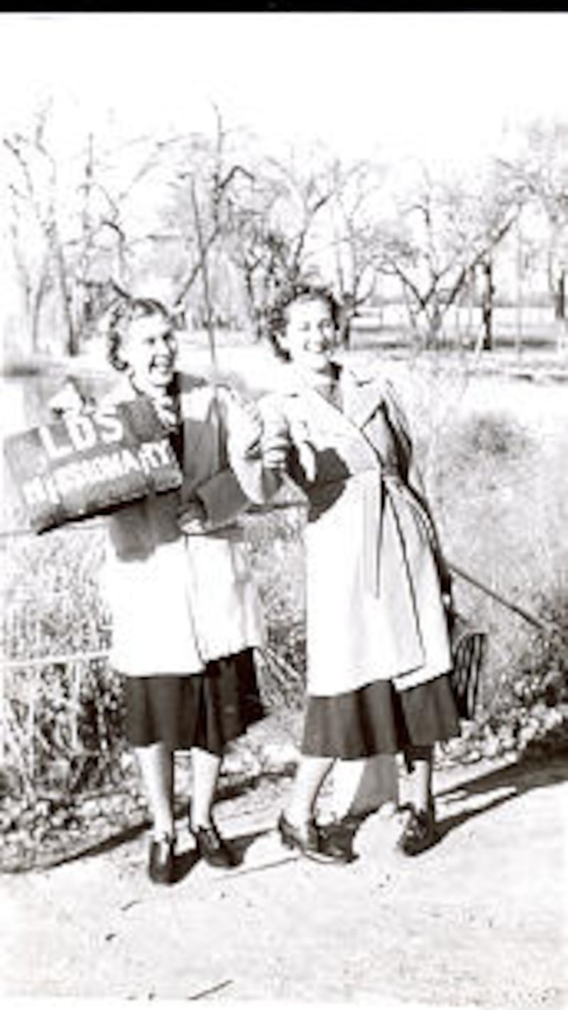 Then in the mission field, Sister Hart, left and Sister Eldridge, right, in Pueblo, Colo.