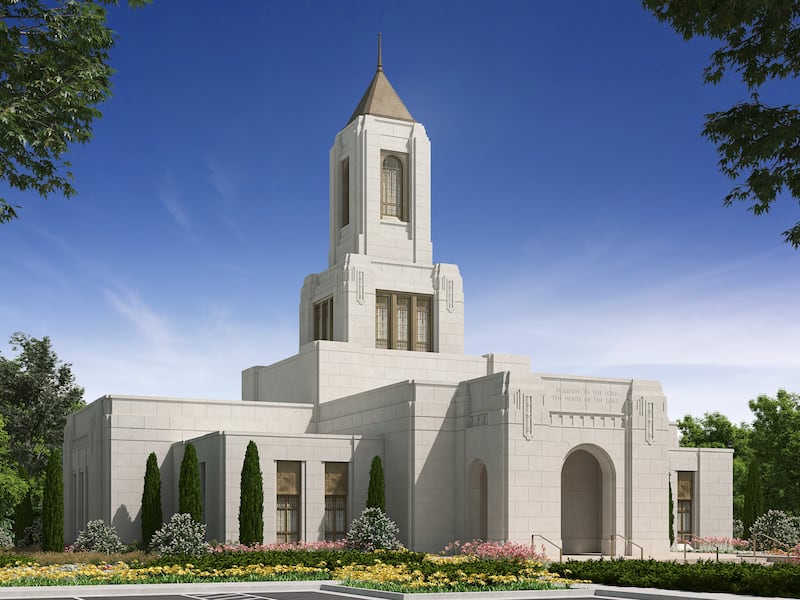 Exterior rendering of the Wichita Kansas Temple.