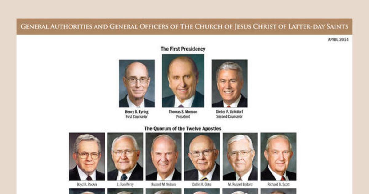 Chart of General Authorities and General Officers of the Church