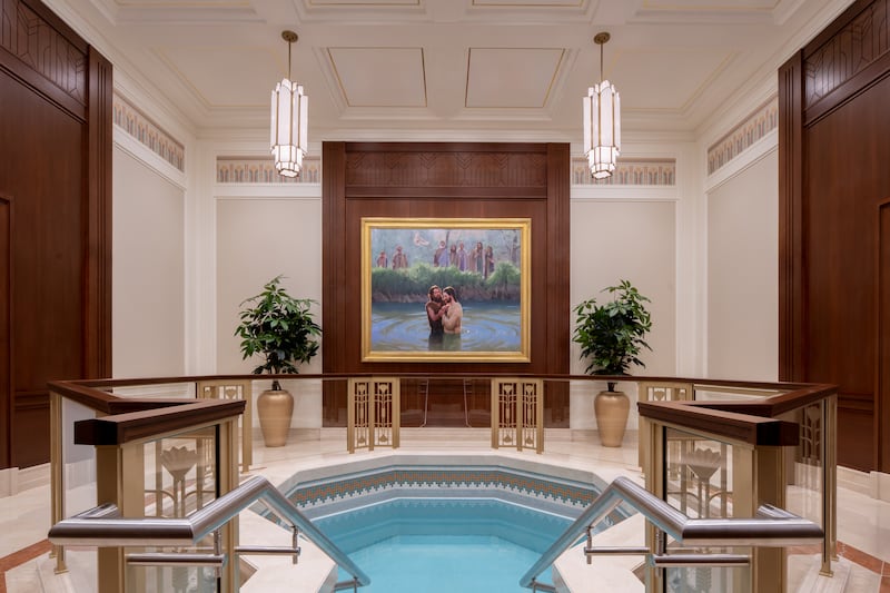 The baptistry of the Wichita Kansas Temple.
