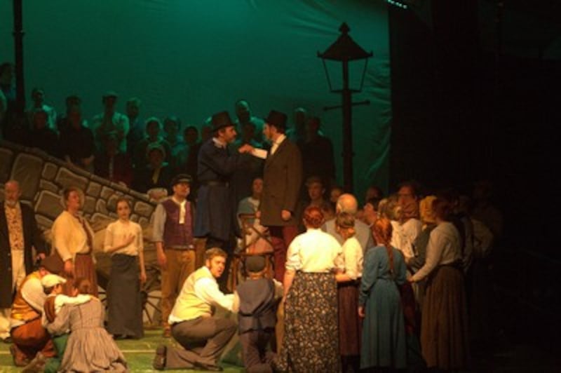 Barry Carter, left, portrays the constable who was sent to arrest Elder Wilford Woodruff, played by