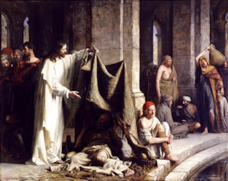 Images such as Christ at Bethesda anchor the exhibit.