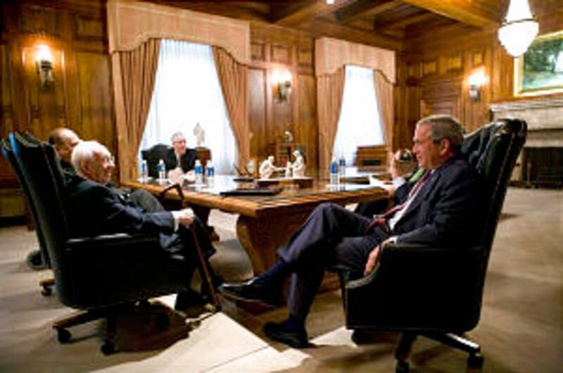 President George W. Bush meets with the leadership of the Church of Jesus Christ of Latter-day Saint