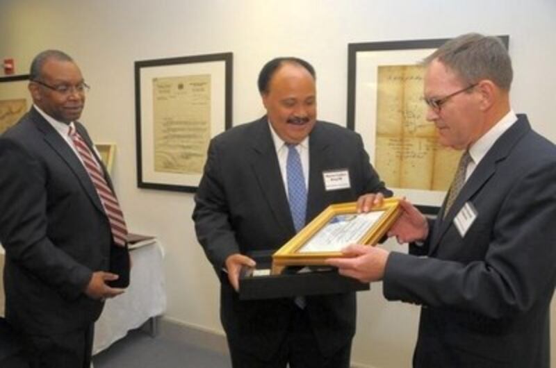 President Linwood Jones, left, second counselor in the Jonesboro Atlanta Georgia Stake Presidency, a