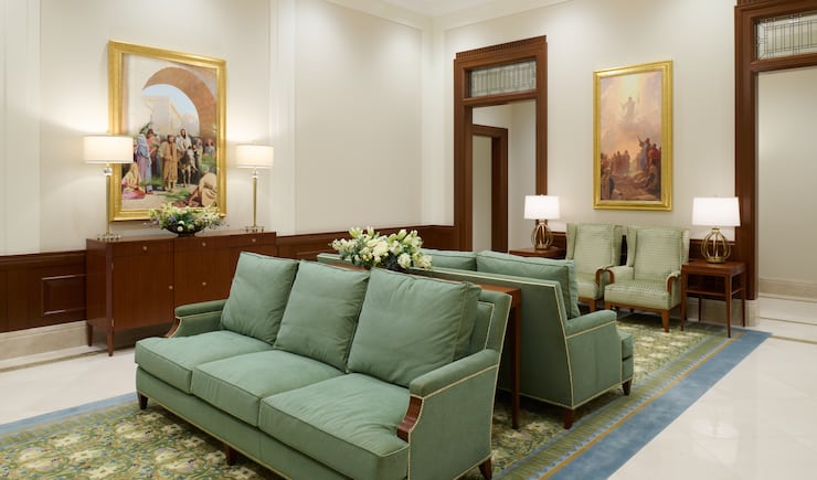 A waiting area in the Willamette Valley Oregon Temple.