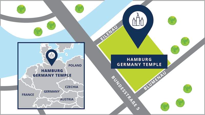 Hamburg Germany Temple site map.