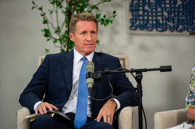 Young Men General President Timothy L. Farnes speaks during a recording of the Church News podcast released Monday, Aug. 31, 2026.