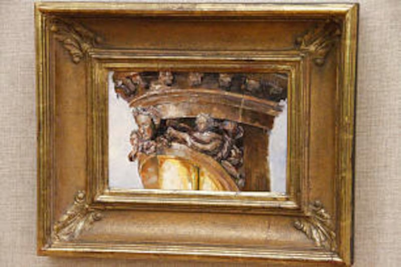 This painting shows a close-up of the top of an organ pipe. It is one of 28 paintings.