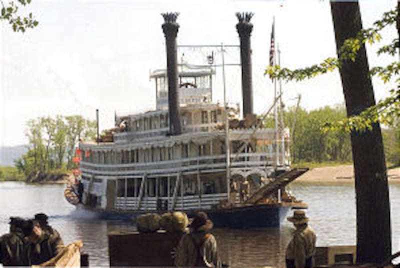 A steamboat approaches dock in Nauvoo in 1844 in new Church film. Riverboat was retrofitted to match