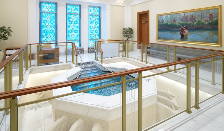 The baptistry of the Belo Horizonte Brazil Temple.