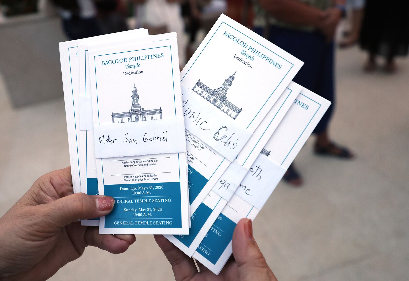 Ingressos para a dedicação do Templo de Bacolod.