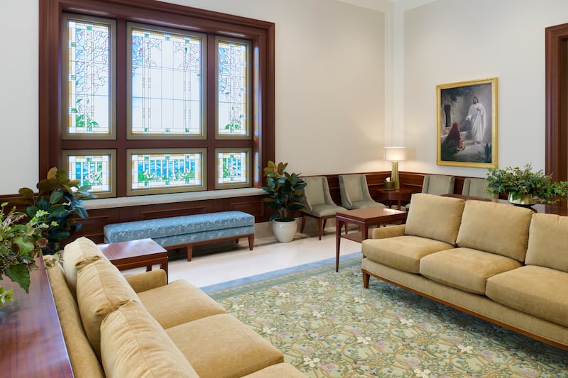 A waiting area in the Willamette Valley Oregon Temple.