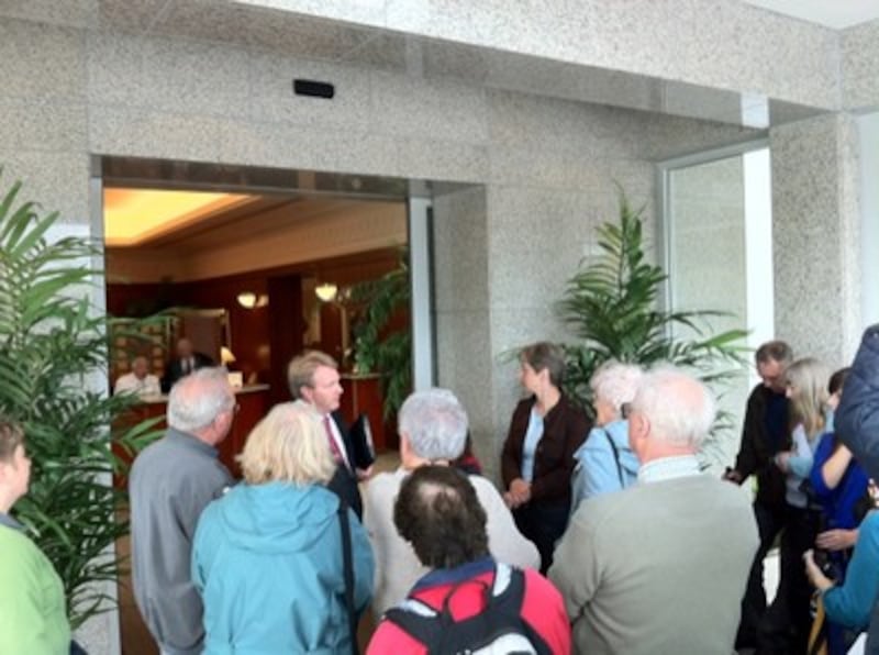 As part of Heritage Open Days, visitors tour the grounds of the Preston England Temple. Peter Trebil