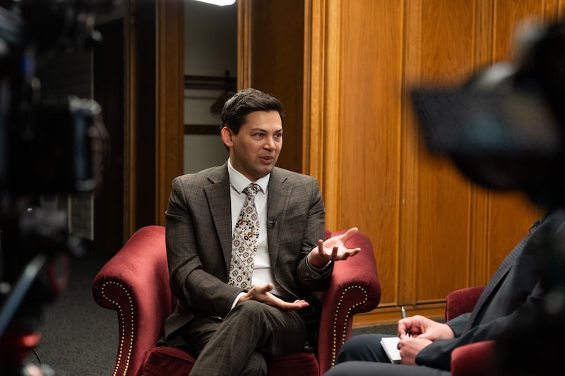 Jonathan Wing speaks during the filming of the Church News podcast airing Tuesday, March 3, 2026.