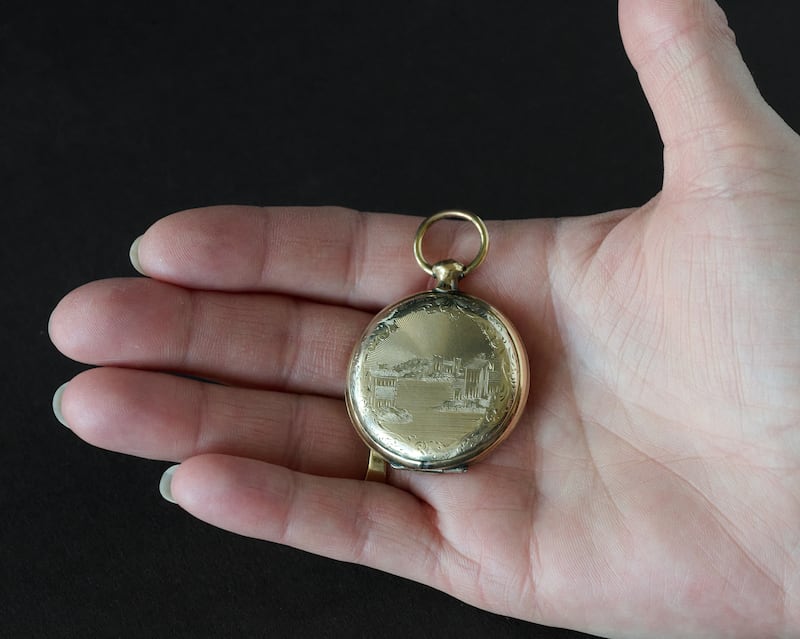 A locket containing a daguerreotype reported to be from the 1840s. Some believe it may be an image of Joseph Smith.