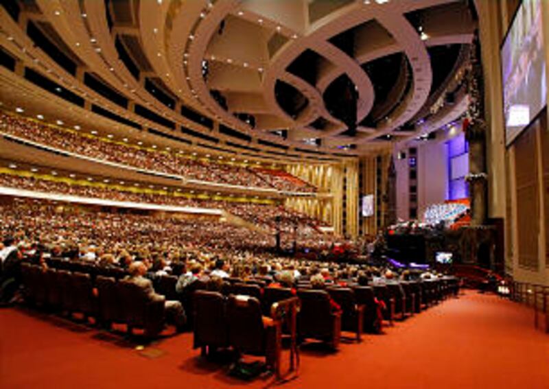 Thousands attend the First Presidency's Christmas Devotional Sunday, Dec. 4, 2011 in the Conference