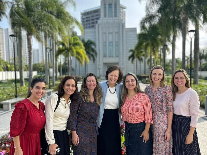 Primary General President Susan H. Porter, center, visits the Rio de Janeiro Brazil Temple, Thursday, June 11, 2026.