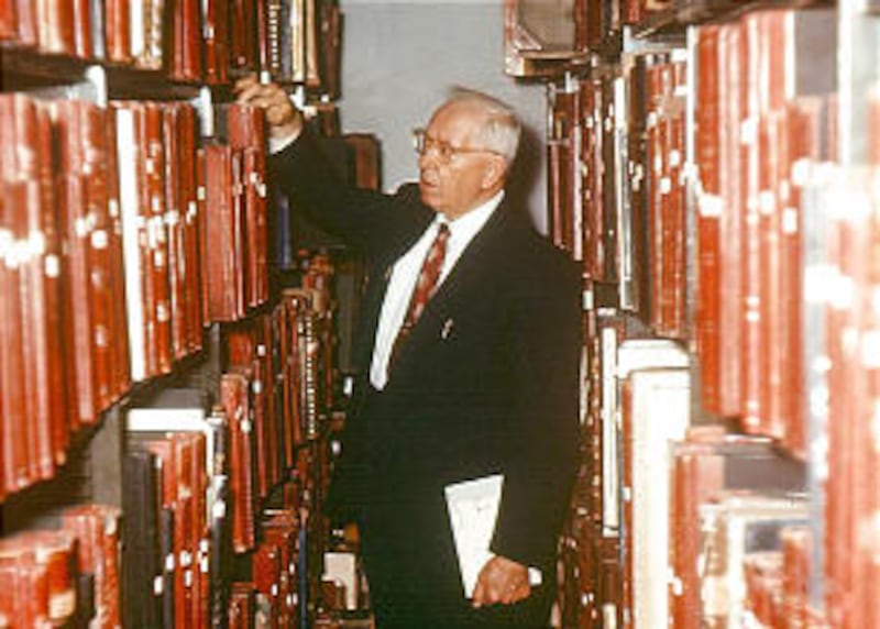 Joseph Fielding Smith served as head of the Church Historian's office from 1921-1970. Here he search