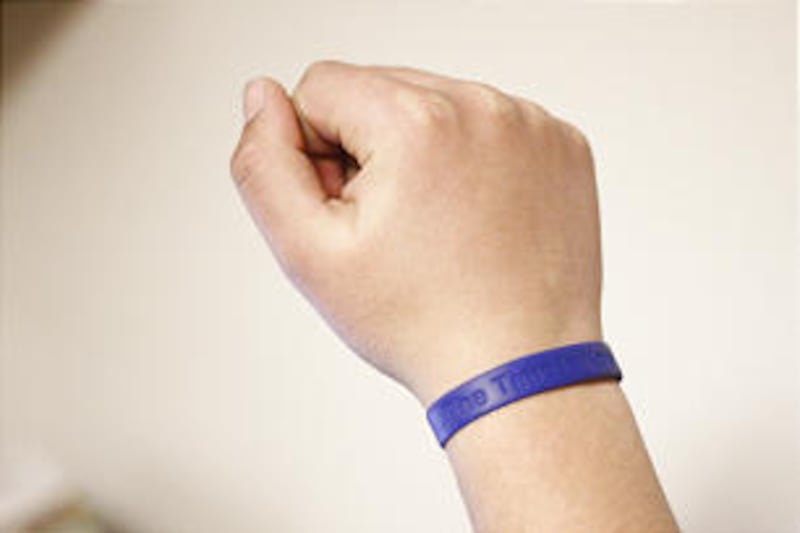 The Lehi Utah South Stake's youth indexing specialists got blue bracelets made for their 21-day inde