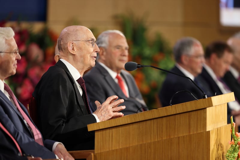 President Henry B. Eyring speaks at the 2026 New Missionary Leadership Seminar.