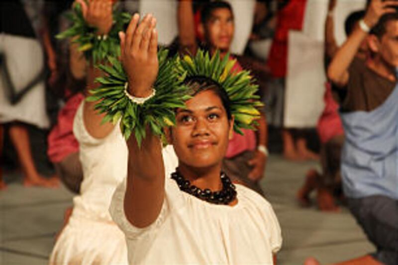 Young Woman from the Laie Hawaii North Stake performs scene titled "City of Refuge."