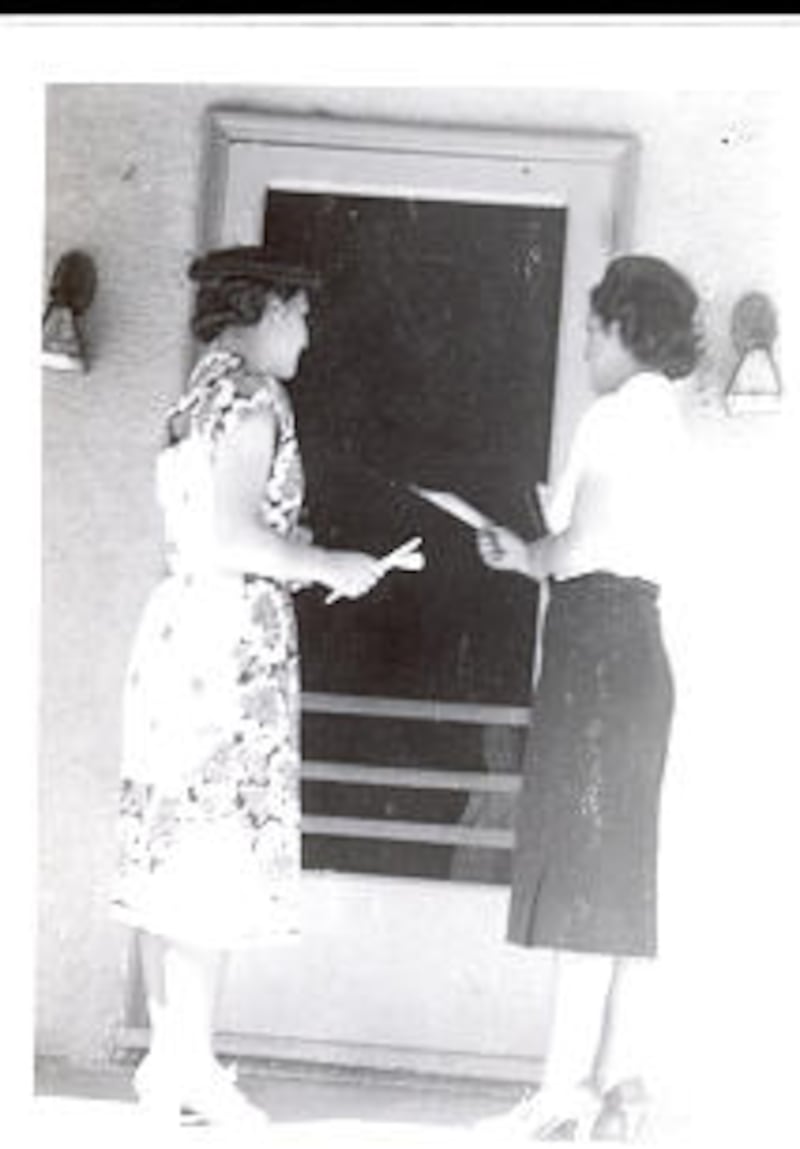 Sister Arlette Hart and Sister Irene Eldridge enjoyed tracting while in the mission field.