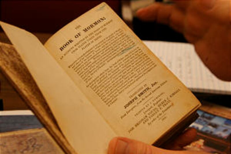 Title page of 1841 Book of Mormon likely belonging to Lucy Mack Smith indicates it was printed in En