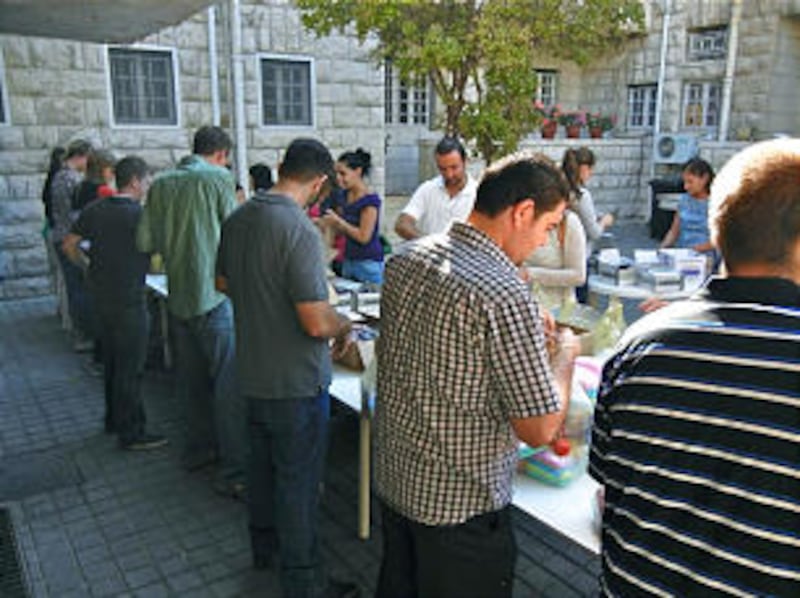 Local Latter-day Saints are joined by members of the Greek Orthodox and Latin Catholic churches to a