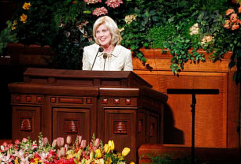 Elaine S. Dalton, Young Women general president, speaks at the General Young Women Meeting in the Co
