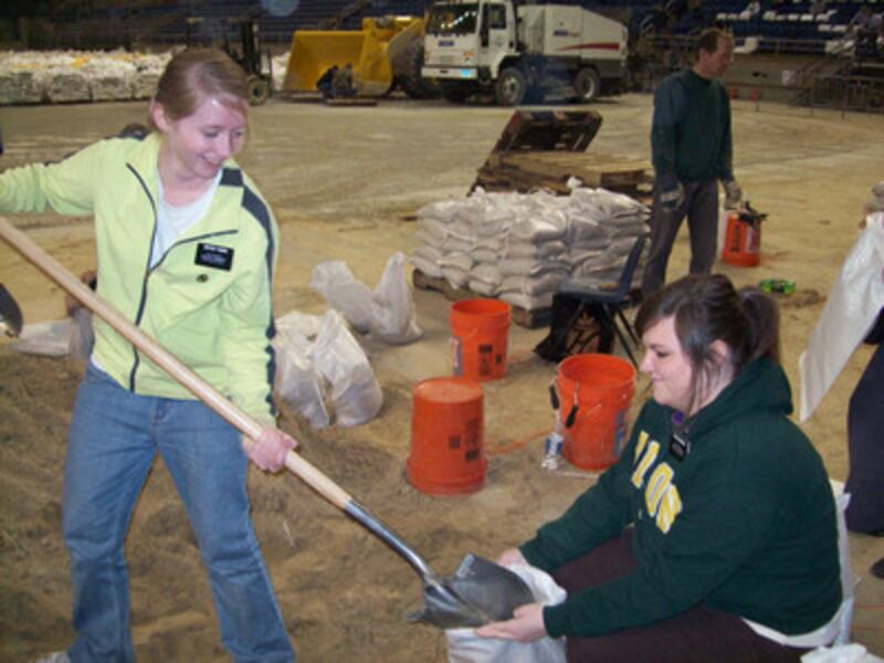 Sister Karrie Young, left from Sterling, Utah, and Sister Mallory Kendall, from Provo, Utah, missio