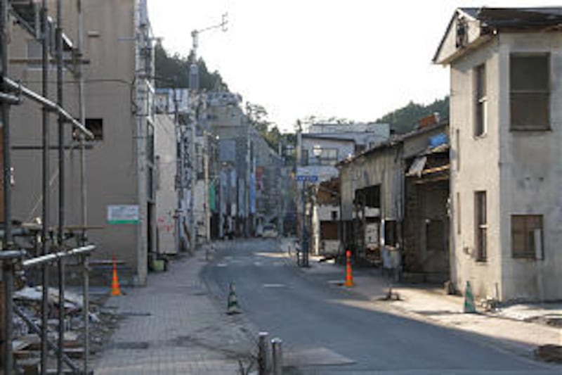 Three months after earthquake and tsunami devastated Japan, damage can be seen in Kesennuma, Japan.