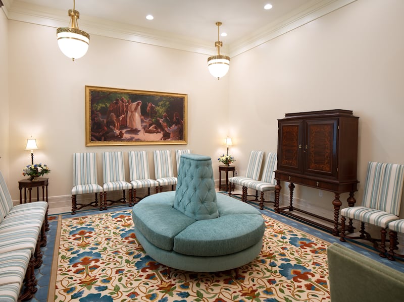 A waiting area inside the Miraflores Guatemala City Guatemala Temple.