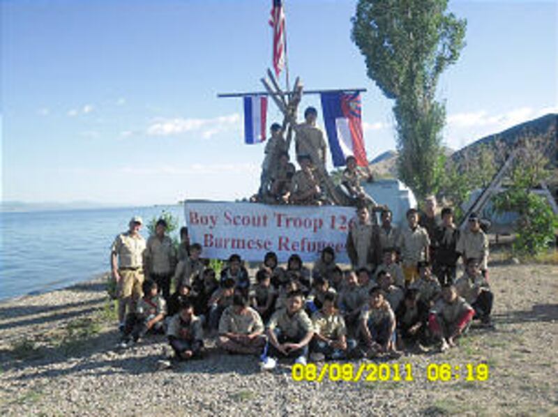 Boy Scout Troop 1262 gathers for a Scout encampment on the shores of Bear Lake, Utah. The boys love