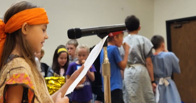 Primary children bring Old Testament stories to life through skits