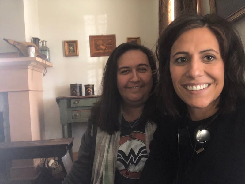 Director Chantelle Squires with writer Melissa Leilani Larson on the set of “Jane and Emma.”